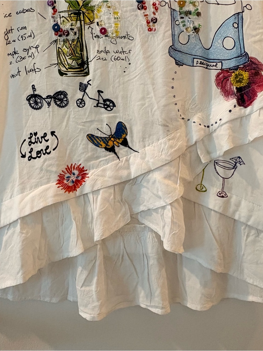 Desigual White Embroidered Floral Sleeveless Top - Picture 6 of 10